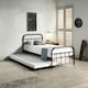 image 2 of Tewin Vintage Hospital Style Single Black Metal Bed Frame w Guest Trundle