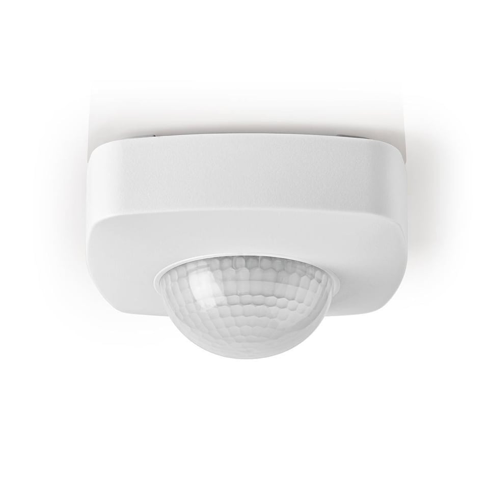 image 1 of Nedis PIR Occupancy Motion Sensor Detector Light Switch, Ceiling Mount, 360 Degree 6m Range, 3 Wire - White