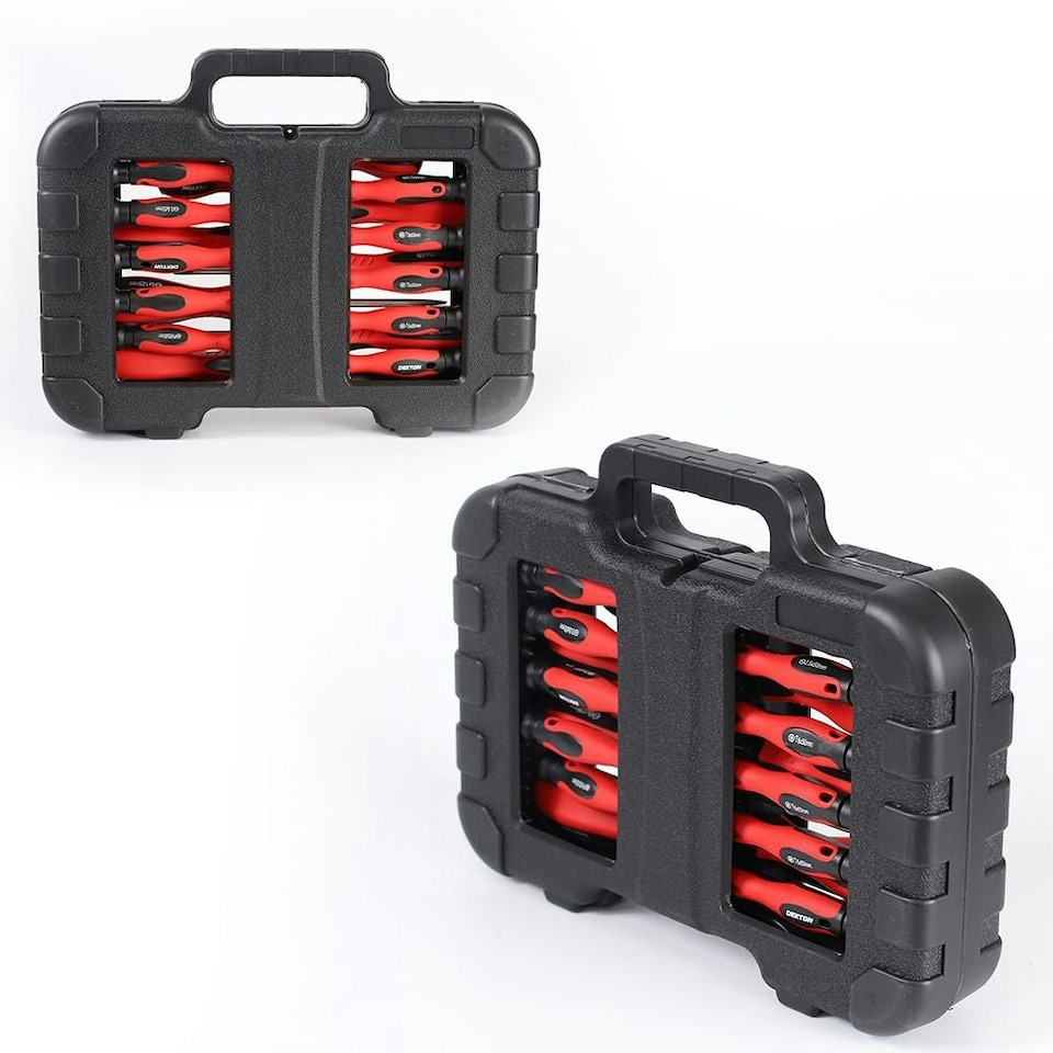 image 1 of Dekton 58pc Magnetic Torx Pozi Hex Slotted Phillips Screwdriver Bit Set Storage