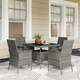 image 2 of Outsunny 4 Seater Rattan Garden Furniture Set with Cushion