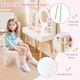 image 4 of COSTWAY Kids Vanity Set  Princess Vanity Desk Set White