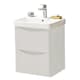 image 1 of Bathroom Wall Mounted 2-Drawer Vanity Unit with Basin 500mm Wide - Cashmere - (Arch) - Brassware Not Included | Grey | Grey | 1