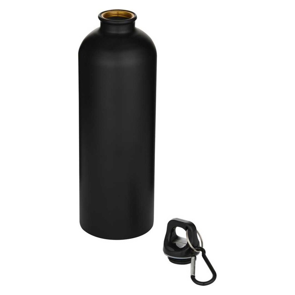 image 1 of Floso Oregon Stainless Steel Carabiner Clip 750ml Water Bottle | Black | Solid Black | 1