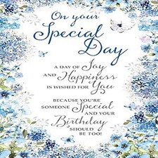 Birthday Blue Butterflies Lovely Verse New Wishing Well Studios Greetings Card