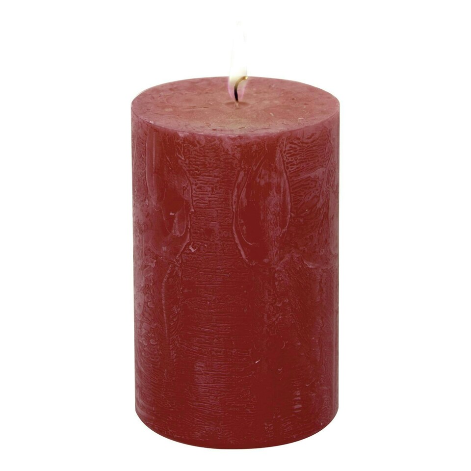 IHR Pillar Candle Small Solid Colour Unscented 11cm Red