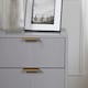 image 4 of OHS 3 Drawer Modern Ribbed Office Side Bedroom Nightstand Bedside Table Grey