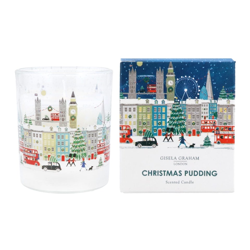 Gisela Graham London Scene Christmas Pudding Small Scented Candle