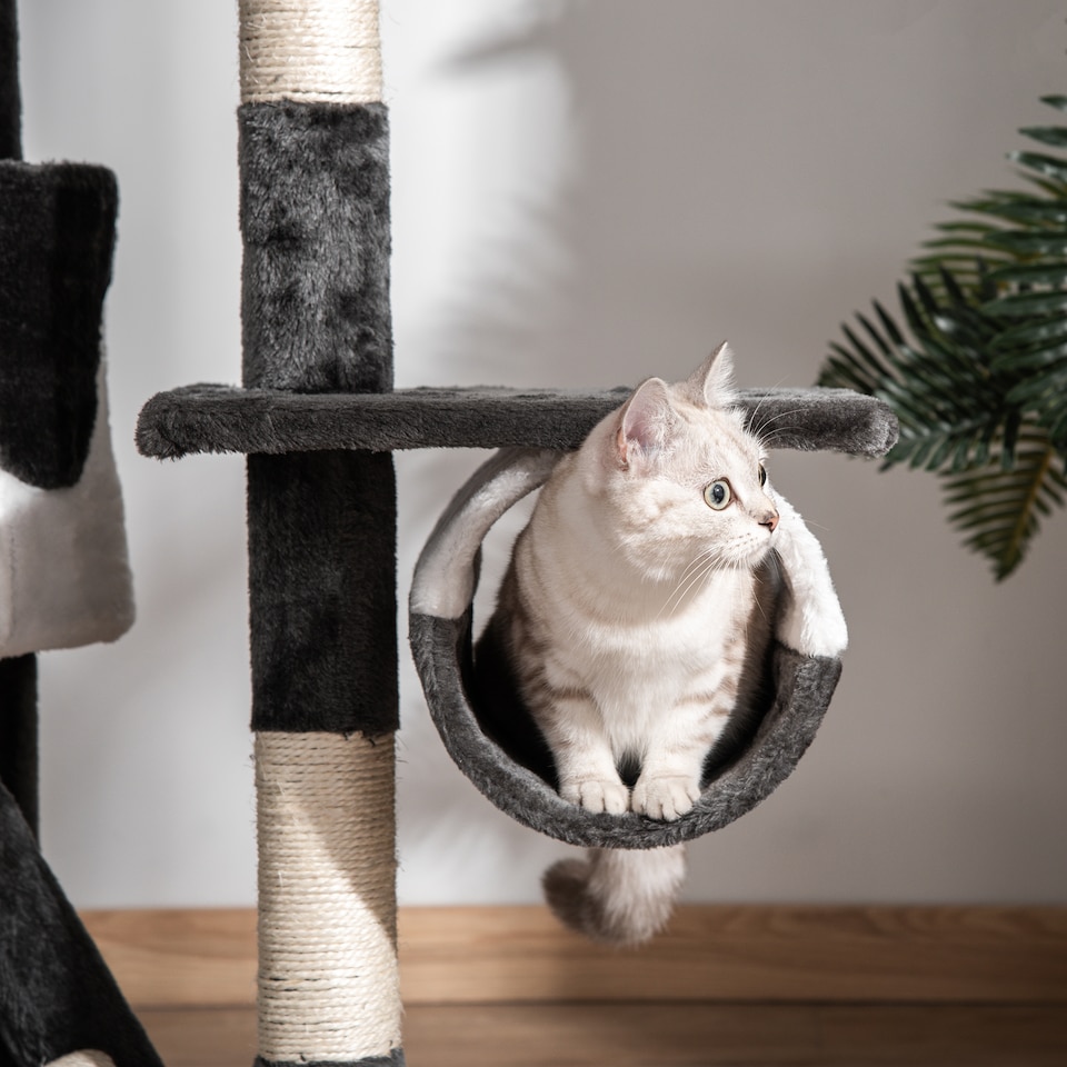 image 1 of PawHut Kitten Tower Adjustable 240-260cm, Scratch Posts, Houses