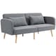 image 1 of HOMCOM Click Clack Sofa Bed, 3 Seater Sofa, Convertible Bed Settee, Modern Fabric Loveseat Sofa Couch with 2 Cushions for Living Room, Guest Room, Grey