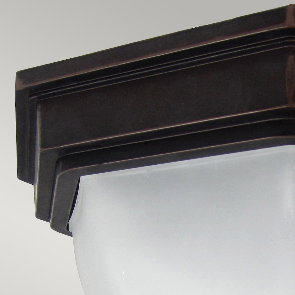 image 1 of Fairford 2 Light Bathroom Flush Ceiling Lantern Bronze IP44, E27