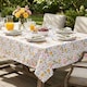 image 4 of Reusable Table Cover Floral PVC Tablecloth | White | White | 1