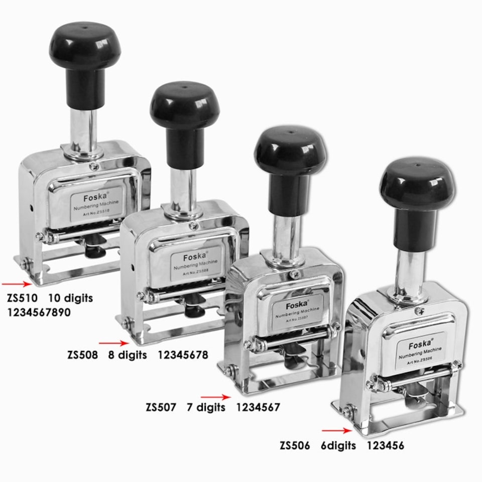 image 1 of 8 Digits Numbering Machine - Automatic Number Stamp Coding