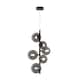image 2 of Maytoni Dallas Modern 6 Light Bar Pendant Ceiling Light Black, Smoky Shade, G9