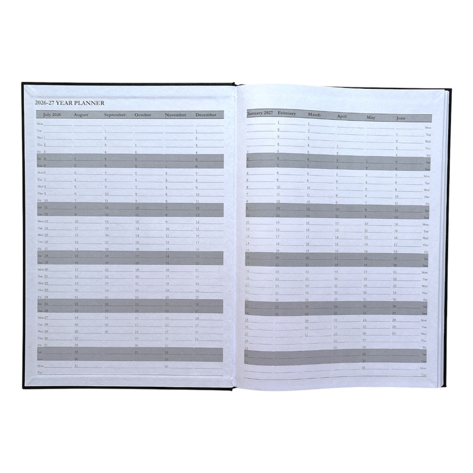 image 1 of Janrax 2026-2027 A4 Week To View Black Academic Diary