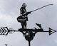 image 1 of Fisherman Weathervane - Solid Steel - W61 x H88 cm - Black