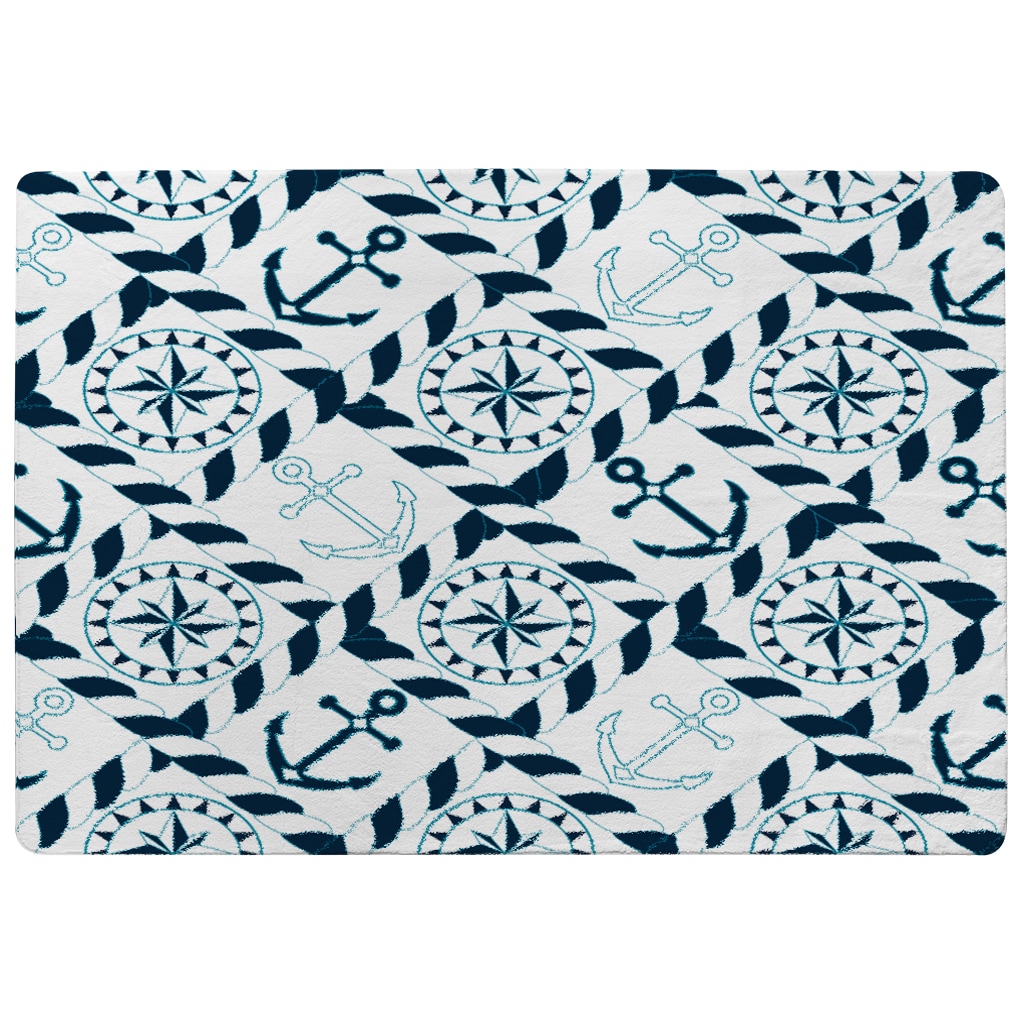 Blue Nautical Elements Designer Rug | Multi - Tesco Groceries