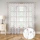 image 1 of Pair of Belle Grey Floral Embroidery Voile Panels 122 cm (48 inch) Rod Pocket Panels with Sequins for Bedroom and Living Room