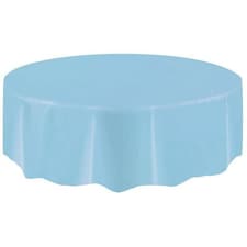 Plastic Round Party Table Cover - Blue - One Size