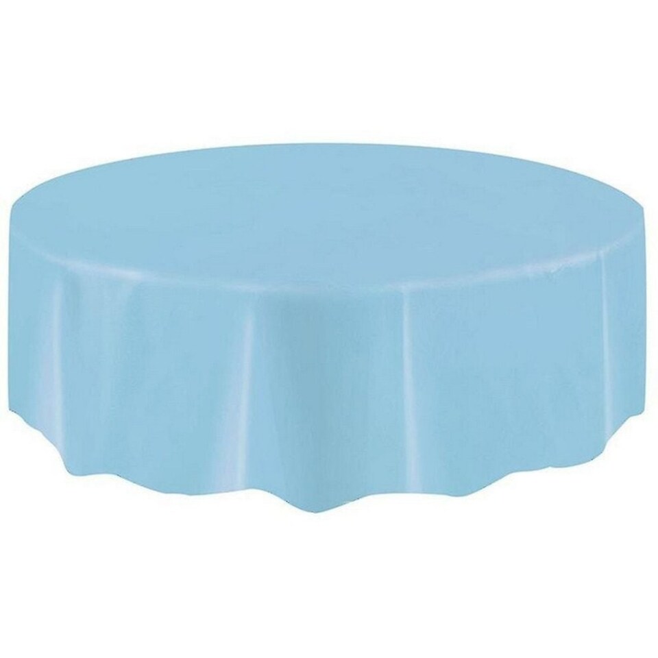 Plastic Round Party Table Cover - Blue - One Size