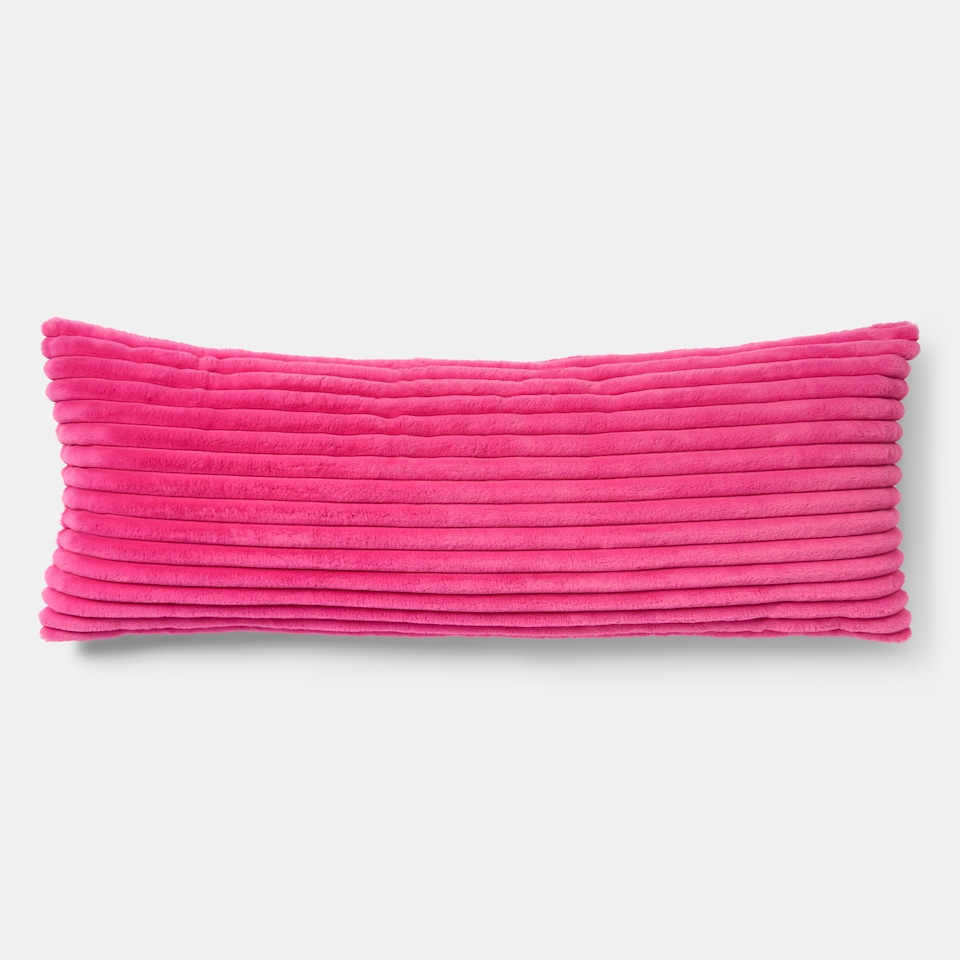 image 1 of OHS Ribbed Faux Fur Bolster Pillow Soft Maternity Support Cushion | Pink | One Size