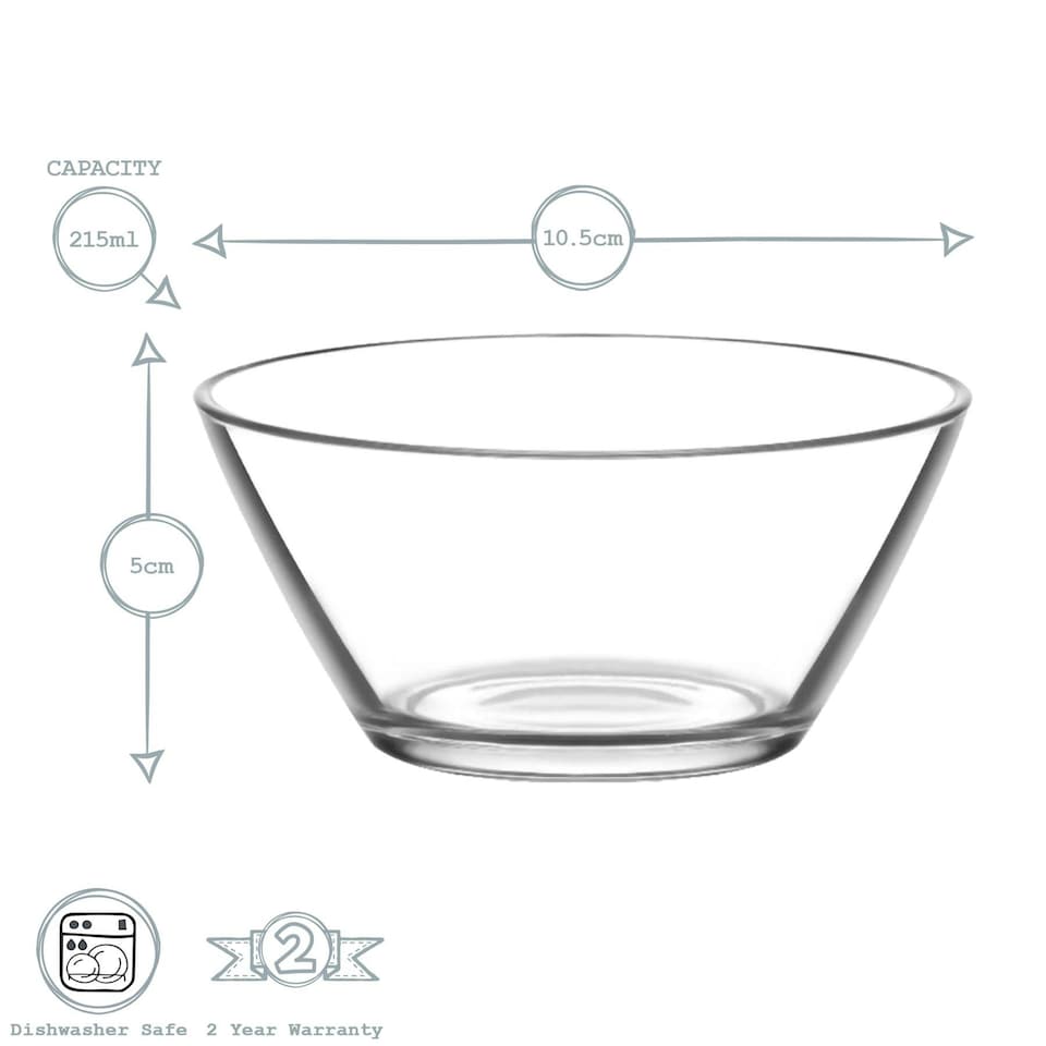 image 1 of LAV Vega Glass Serving Bowls - 10.5cm - Clear - Pack of 6 Clear