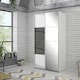 image 2 of Olivia 120cm Sliding Wardrobe 1 Glass Door Braking System White