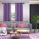image 4 of Purple Blackout Curtains - Eyelet Thermal Curtain  - 46 x 54 Inch Drop - 2 Panel Purple