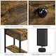 image 4 of Yaheetech 2-Tier End Table with Drawer Open Shelf Rustic Brown