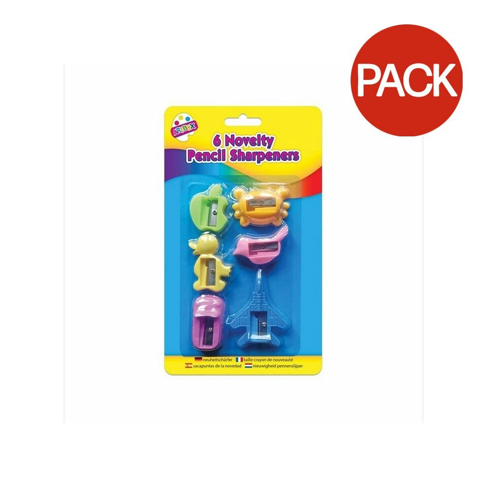 ArtBox Assorted Designs Pencil Sharpener (Pack of 6) - Multicoloured - One Size