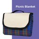 image 5 of Marco Paul Blue Chequered Picnic Blanket 150cm Blue