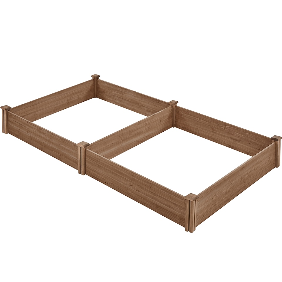 image 1 of Yaheetech 124.5 cm W  Wooden Raised Garden Bed -Dark Brown | Brown | Dark Browm | 241.5 cm L × 124.5 cm W × 27 cm H | 1