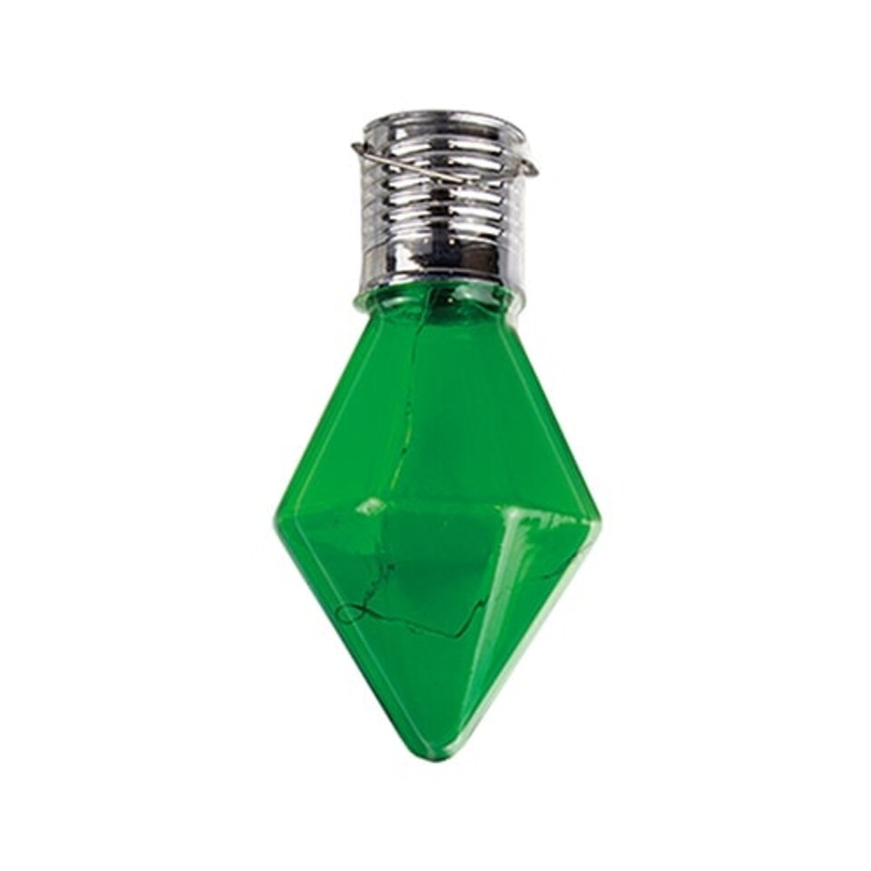 Green Solar Powered Crystal Shaped Hanging Bulb Light