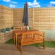 image 2 of Outdoor 4 Person Rectangular Wooden Garden Table, 2 Benches with Grey Havana Parasol & Base