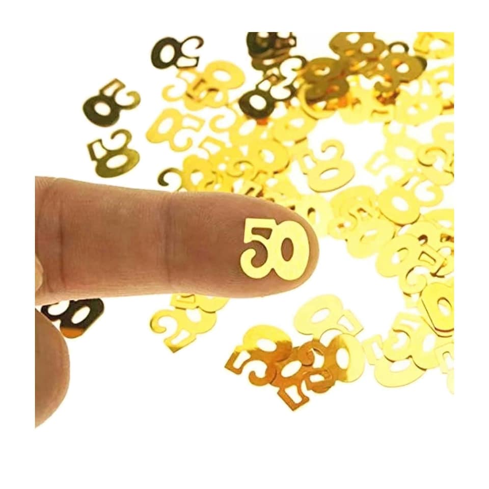 image 1 of Amscan Number 50 Confetti - Gold - One Size
