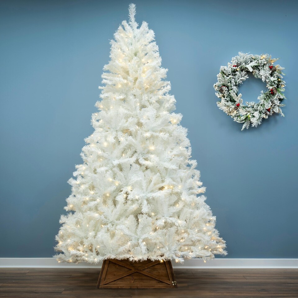 image 1 of Christmas Tree World  10ft/300cm Pre-lit Bianca Pine Tree - White