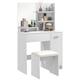 image 1 of HOMCOM Dressing Table with Mirror and Stool, Vanity Table, Modern Makeup Desk with Drawer, Storage Cabinet and Adjustable Shelf for Bedroom, White