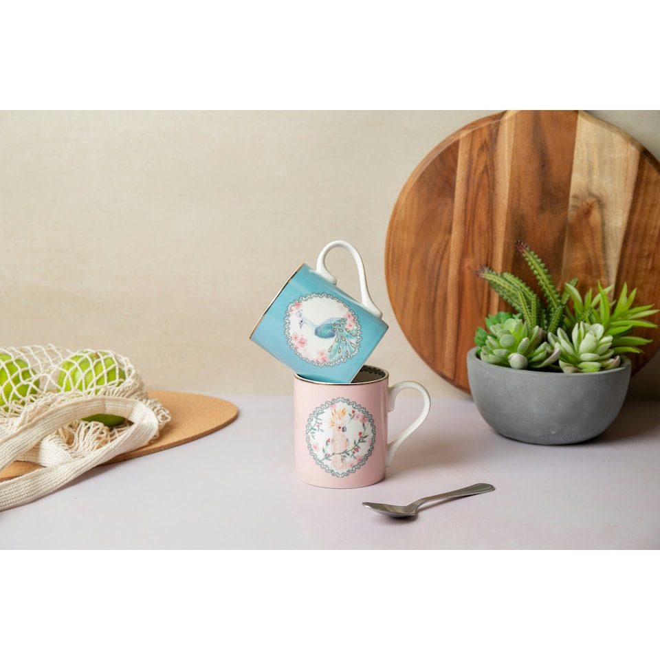 image 1 of Mikasa Cockatoo Straight-Sided Porcelain Mug, 280ml Pink