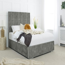 Fabio Plush Superking Bed Frame - Silver
