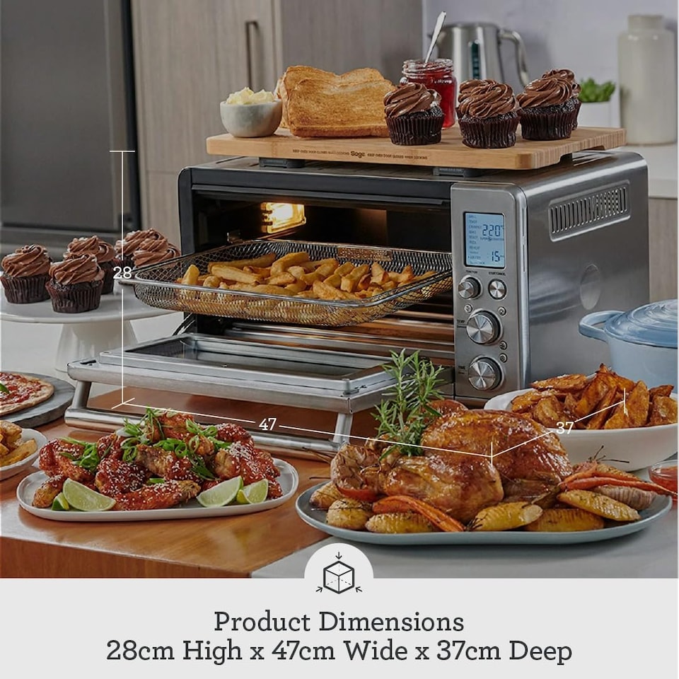 image 1 of Sage The Smart Oven Air Fryer, Toasts, Grills, Bakes, Roasts, Airfries, Reheats and Slow Cooks, Brushed Stainless Steel