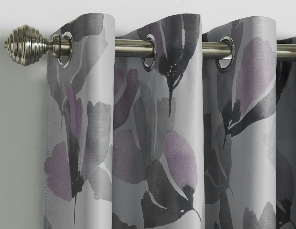 image 1 of Amsterdam Eyelet Curtains - Purple - 167 cm x 182 cm | Purple