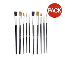 Harris Seriously Good Flat Artist Paint Brushes (Pack of 10) - Black - One Size