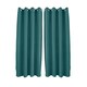 image 1 of Teal Linen Fabric Blackout Eyelet Curtains - 46x63 Inch Drop - 2 Panel Green