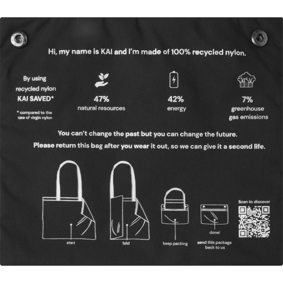 image 1 of Kai Circular Recycled Tote Bag - Solid Black - One Size | Black