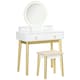 image 9 of HOMCOM Dressing Table Set With LED Mirror, Stool & 4 Drawers Makeup Desk White