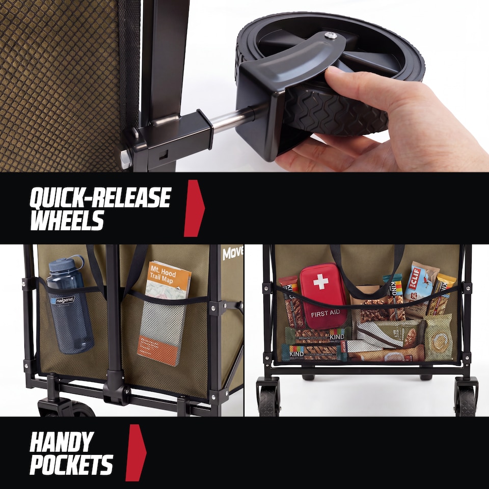 image 1 of MoverX 150L/150kg Folding Camping Trolley / Festival Wagon - Khaki
