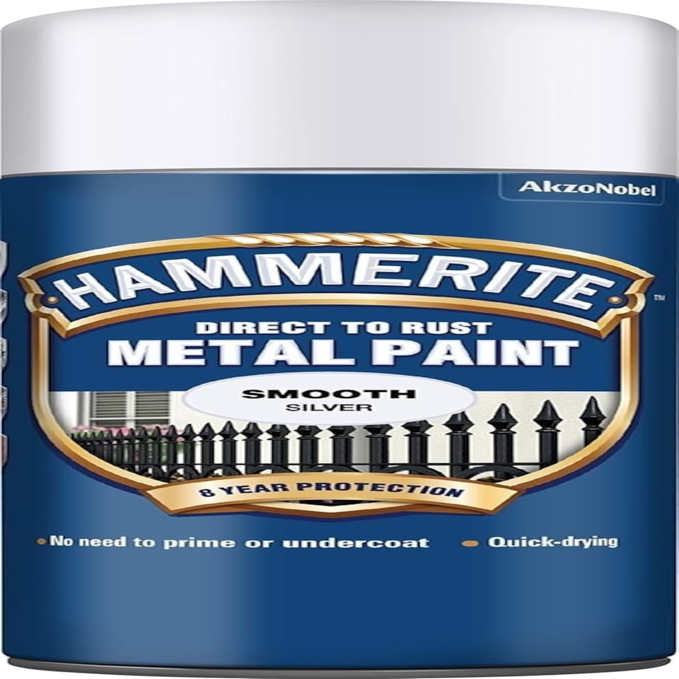 image 1 of Hammerite Metal Paint 400ml Aerosol Smooth Silver