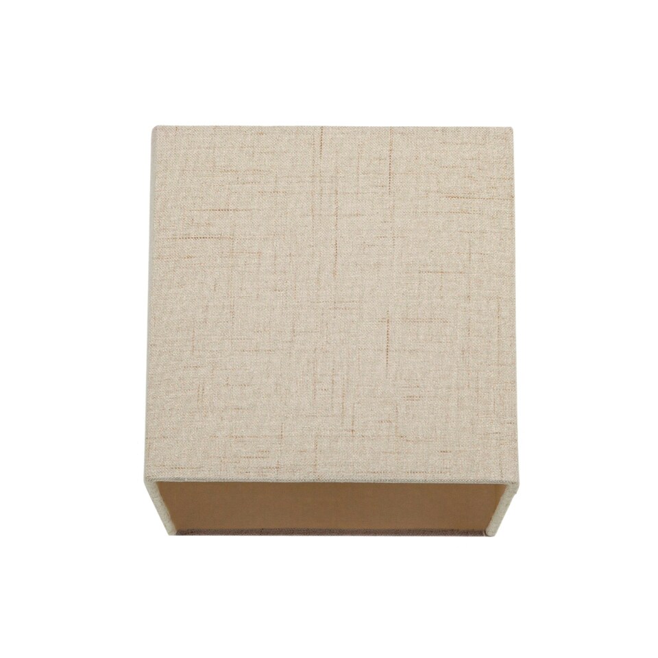 image 1 of Contemporary and Sleek Taupe Linen Fabric Small Square Lamp Shade 40w Maximum | Cream | 6"