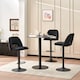 image 5 of SONARA Set of 3 Adjustable Velvet Upholstered Breakfast Bar Stools | Black
