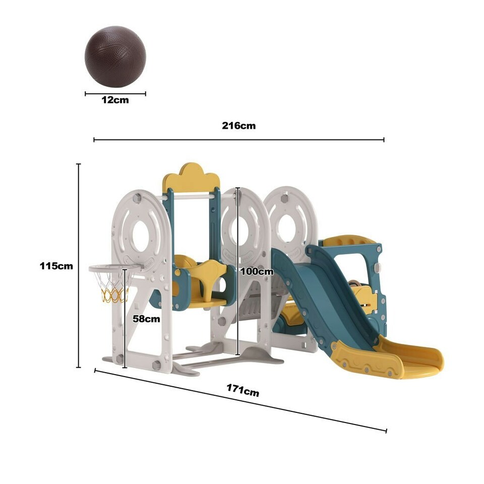 image 1 of Living and Home 3-in-1 Kids Toddler Swing, Slide, and Climber Playset - Yellow