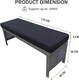 image 2 of Outdoor Rattan Beach Patio Farmhouse Outdoor Upholstered Dining Bench with Thickness Cushion, Grey 110x38cm